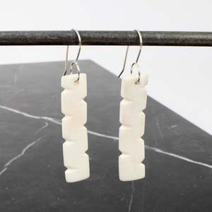 Artist Rachel Lambert: Rectangle notched antler earrings