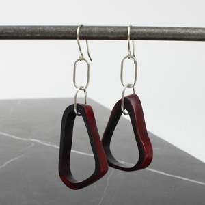 Artist Rachel Lambert: Red triangle antler links earrings