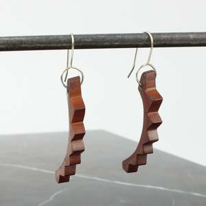 Artist Rachel Lambert: Brown bone zigzag arch earrings