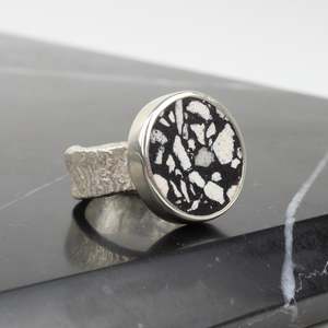 Italian marble disc ring