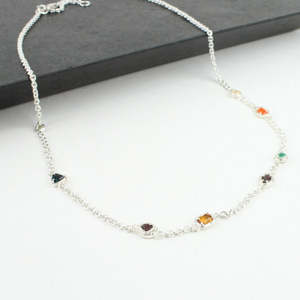 Artist Natalie Salisbury: Rainbow Gemstone Charm Necklace