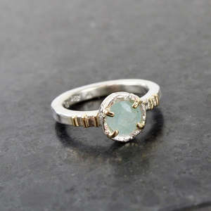Aquamarine Clawed Ring
