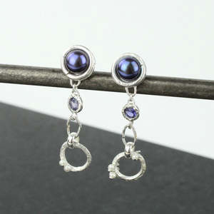 Artist Natalie Salisbury: Pearl and Lolite Chain Studs