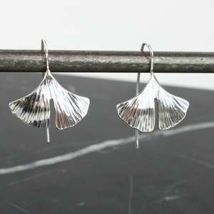 Big ginkgo leaf earrings
