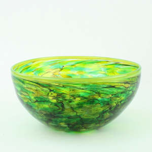 Grinter Glass: Tear drop vase - peridot