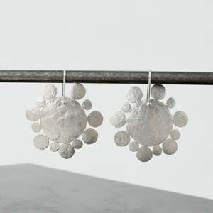 Artist Ilse Marie Erl: Flower Power Silver Earrings - large