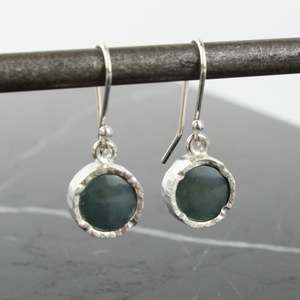 Artist David Mcleod: Pounamu earrings - round silver