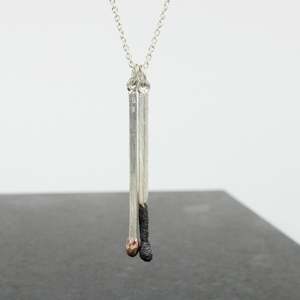 Artist David Mcleod: Matches pendant - burnt + live