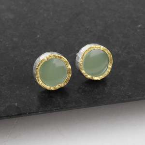 Artist David Mcleod: Pounamu studs - round gold