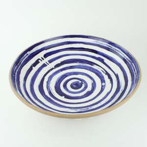 Marita Green: Blue White Striped Bowl
