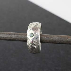 Green Sapphire Rock Pool Ring