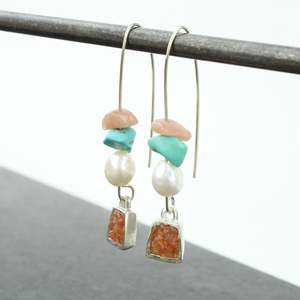 Locket drops - carnelian/agate