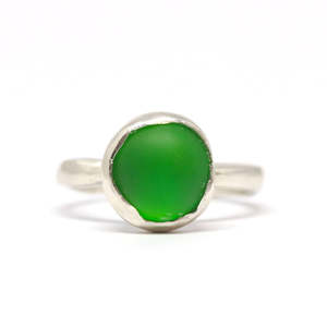 Fruit Bowl: Button ring - emerald green