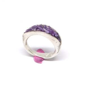 Fruit Bowl: Charoite clam crush ring