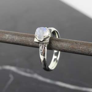 Meg Van Hale: Pedestal Moonstone Ring