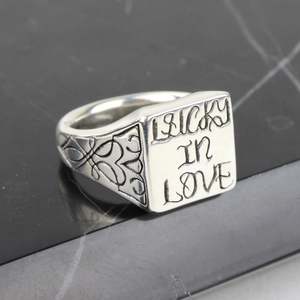 Lucky in Love signet ring