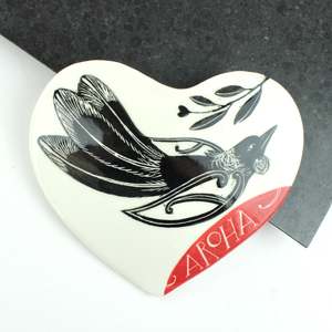 Tui Aroha Heart - red