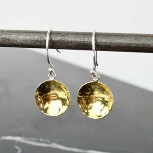 Alison Blain: Hammered Gold Disc Earrings