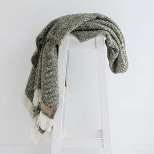 Wool twill blanket - Moss