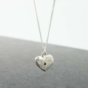 Sophie Divett: Heart Pendant - blue sapphire