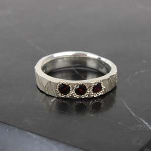 Bark Band with Three Garnets