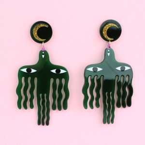 Green Bird Earrings