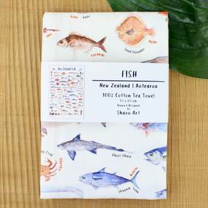 New Zealand Fish Tea Towel