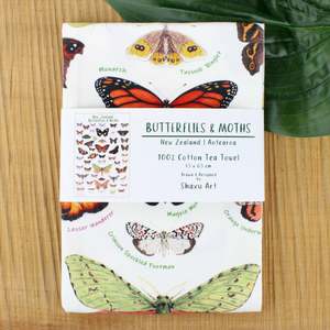 New Zealand Butterflies and Moths Tea Towel