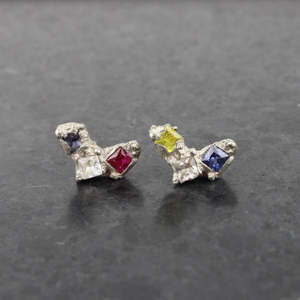 Imperfectus III sapphire studs