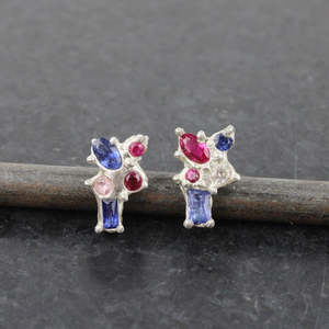 Leah Firth: Imperfectus V sapphire studs