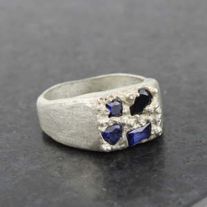 Leah Firth: Poppy sapphires signet ring