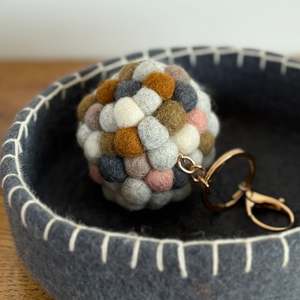 Sheep Ish Design: Felt bauble keyring - Earthy Multi