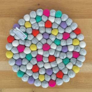 Felt ball pot stand - Bright Multi