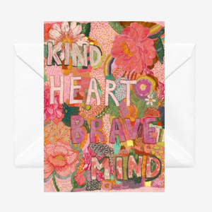 Artist Fleur Woods: Greeting Card - Kind Heart