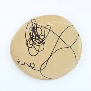 Squiggle Cake Plate - terracotta