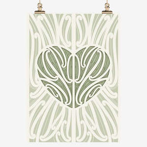 Living: Ngakau Tea Towel - green