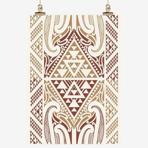 Living: Kowhaiwhai Tea Towel - brown
