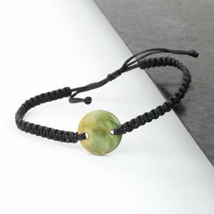 Artist Tyson Lynes: Greenstone disc bracelet