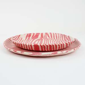 Artist Alex Wilkinson: Nerikomi Stripe Plate - red