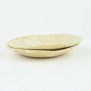 Artist Alex Wilkinson: Nerikomi Stripe Small Dish - mustard