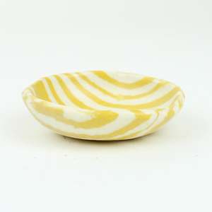 Nerikomi stripe petite dish - mustard