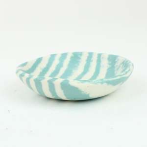 Nerikomi stripe petite dish - turquoise