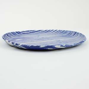 Artist Alex Wilkinson: Nerikomi Stripe Plate - dark blue