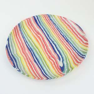 Artist Alex Wilkinson: Nerikomi Stripe Cake Plate - rainbow
