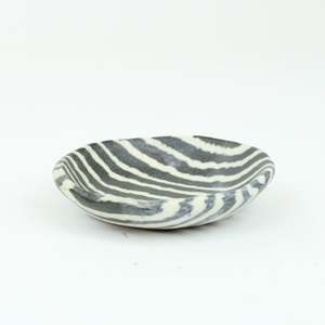 Artist Alex Wilkinson: Nerikomi stripe petite dish - black