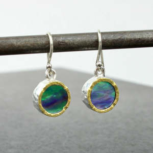 Paua earrings - round gold II