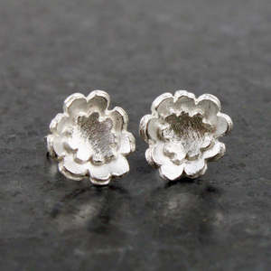 Artist Natalie Salisbury: Briar double flower studs - silver