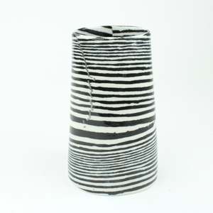 Nerikomi Stripe Large Vase - black shiny