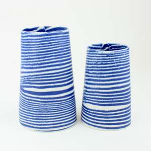 Nerikomi Stripe Large Vase - dark blue