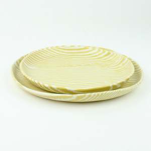 Nerikomi Stripe Plate - mustard